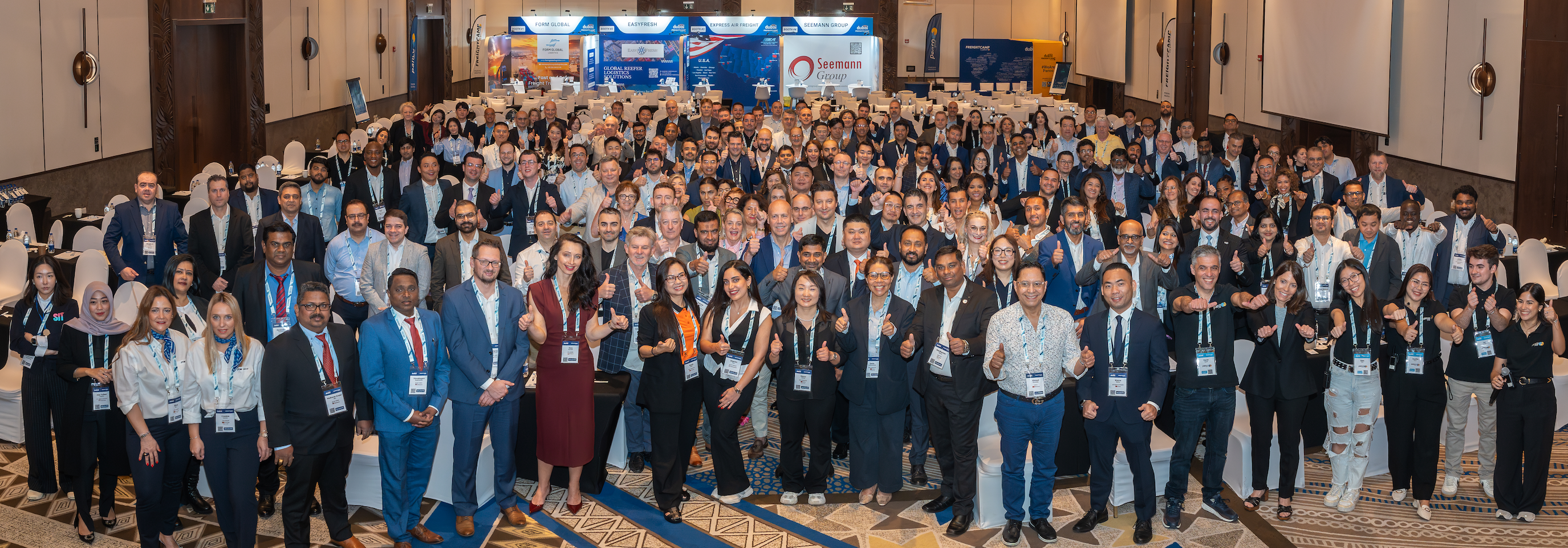 Freightcamp Dubai group photo with the global forwarding community